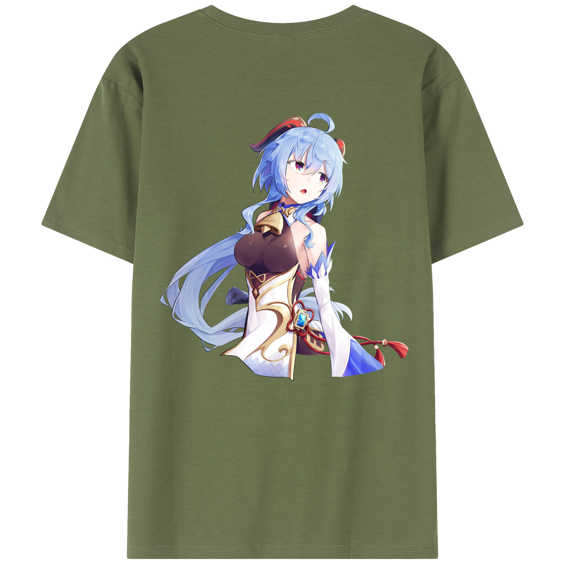 げんし神 甘雨 かんう genshin Ganyu 綿100％半袖Tシャツ（背面プリント）